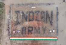 प्रजासत्ताक दिनानिमित्त “इंडियन आर्मी” नाव साकारून देशाला मानवंदना.