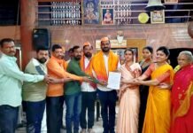 खर्डा चौक येथे छत्रपती शिवाजी महाराजांचे स्मारक व्हावे, पांडुराजे भोसले यांची निवेदनाद्वारे मागणी