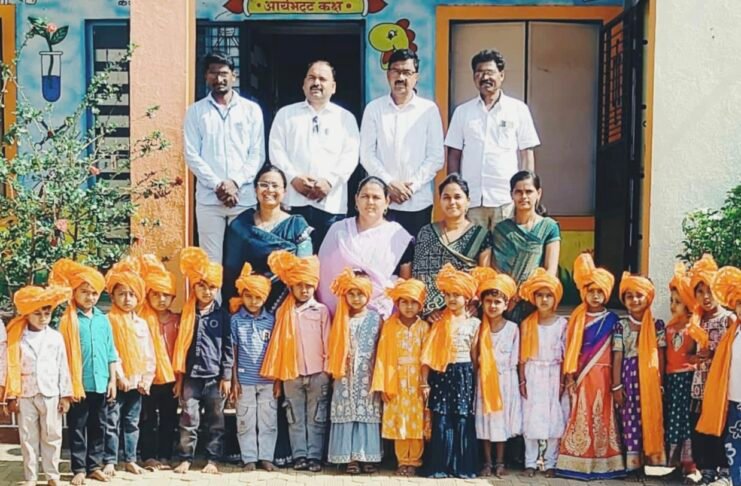 सारोळा जिल्हा परिषद शाळेत तब्बल 20 विद्यार्थ्यांच्या प्रवेशाची गुढी