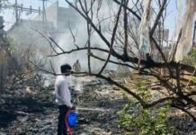 जामखेड शहरात शॉर्टसर्किटमुळे वीज वितरण कंपनीच्या आवारातील कचऱ्याला भीषण आग