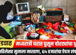 भुतवड्यात मध्यरात्री घरात घुसून चोरट्यांचा धुमाकूळ; महिलेसह मुलाला मारहाण, ६५ हजारांचा ऐवज लंपास