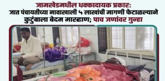 जामखेडमधील धक्कादायक प्रकार: जात पंचायतीच्या नावाखाली ५ लाखांची मागणी फेटाळल्याने कुटुंबाला बेदम मारहाण; सहा जणांवर गुन्हा